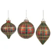 Glass Tartan Ball 3 Assorted C 15064