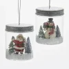 Kurt S. Adler NYC Santa and Snowman in a Mason Jar Ornament 2 Assorted C6707