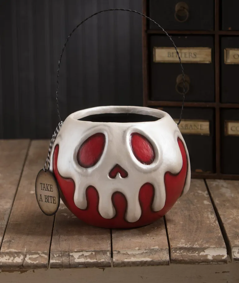 Large Red Apple With White Poison Bucket LA1388 Bethany Lowe
