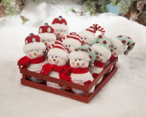 LM8177 Bethany Lowe Crate Of Snowmen Set of 9