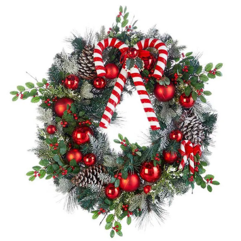 RAZ Imports Candy Cane Wreath W4002270