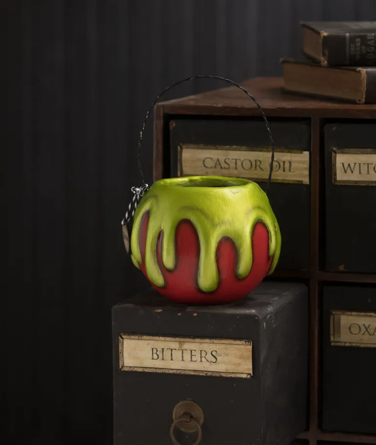 Small Red Apple With Green Poison Bucket LA1389 Bethany Lowe