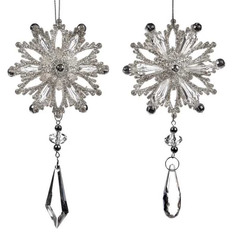 Snowflake Dangle Ornament 2 Assorted TR 27309
